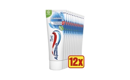 Aquafresh - Freshmint - 3in1 Tandpasta - Voordeelverpakking 12 x 75ml